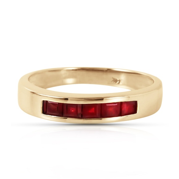 14K. SOLID GOLD RINGS WITH NATURAL RUBIES - Picture 2 of 4